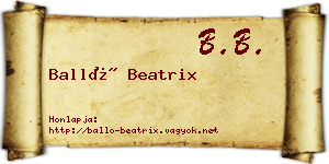 Balló Beatrix névjegykártya