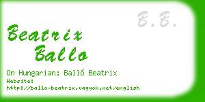 beatrix ballo business card